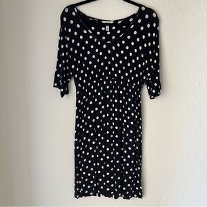 Soma Kimono Sleeve Polka Dot Midi Dress Office Career Jersey Stretch Comfy Soft
